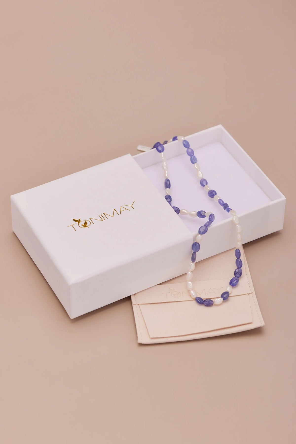 Tanzanite & Pearl Silver Beaded Necklace