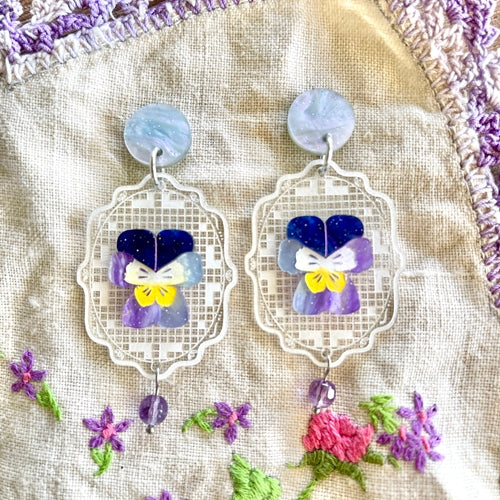 Salvation  | Lace Bloom - Pansy Earrings
