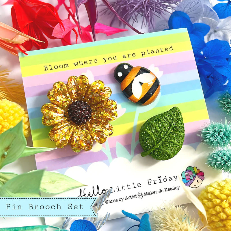 Hello Little Friday | Bloom Where You Are Planted Brooch Set