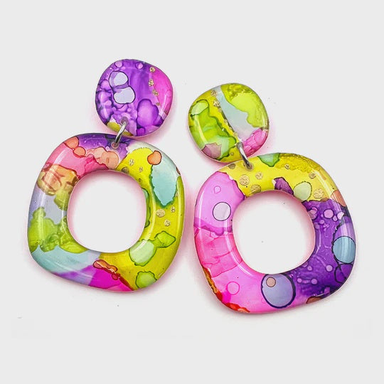 Blossom & Cat | 49 Ink + Resin Earring · Dolly