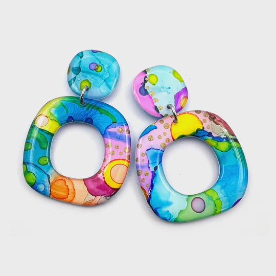 Blossom & Cat | 56 Ink + Resin Earring · Dolly