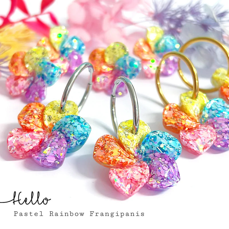 Hello Little Friday | Pastel Rainbow Frangipanis