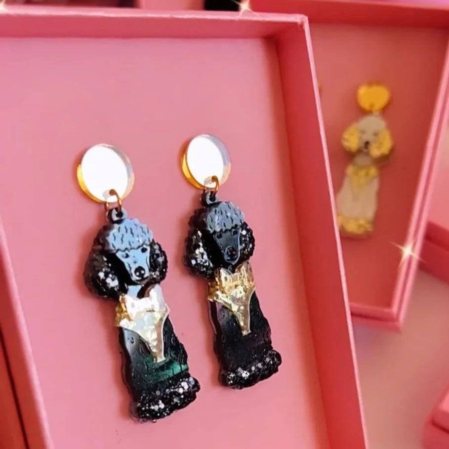 Bling Hound | Poodle Dangles - Black