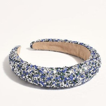 Adorne | Dressy Diamante Event Headband - Blue