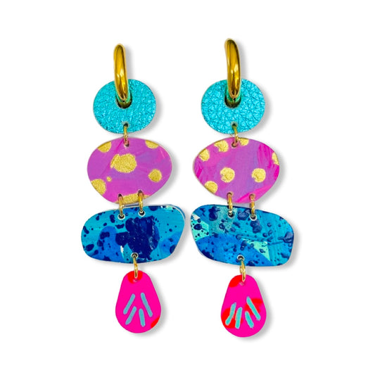 Polka Polly | Neon Corals V2 Blue
