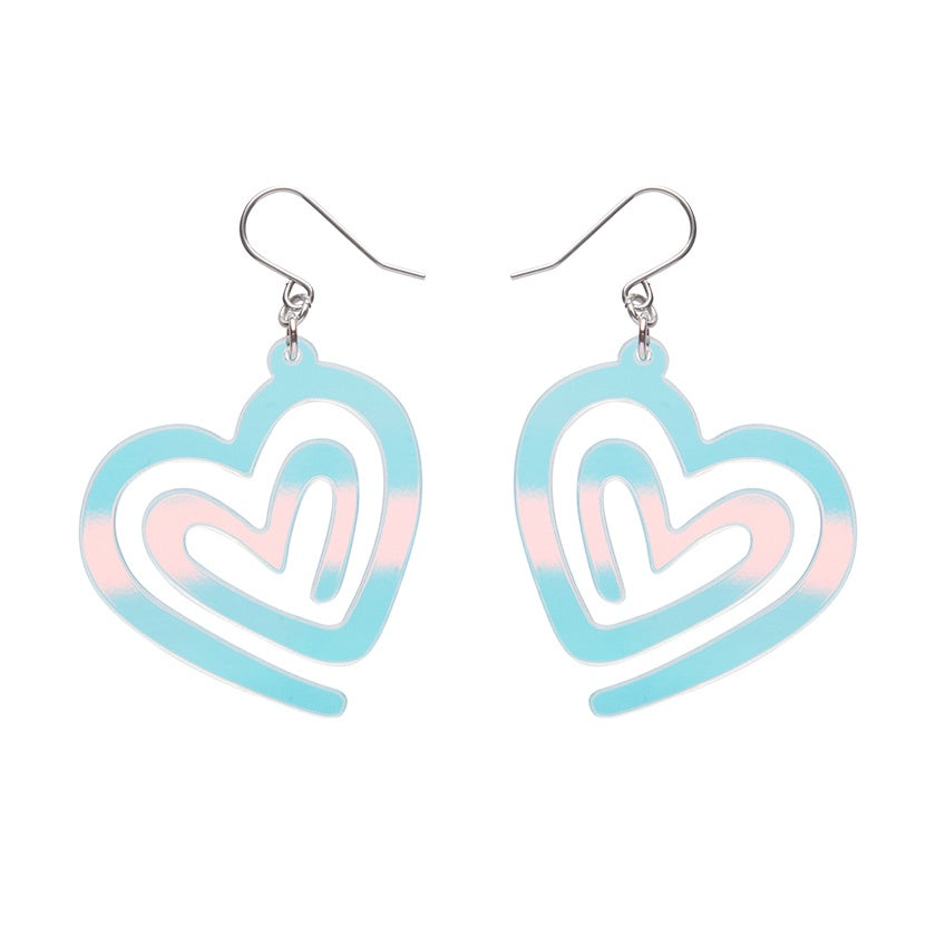 Erstwilder | Heart Maze Ripple Drop Earrings iridecent
