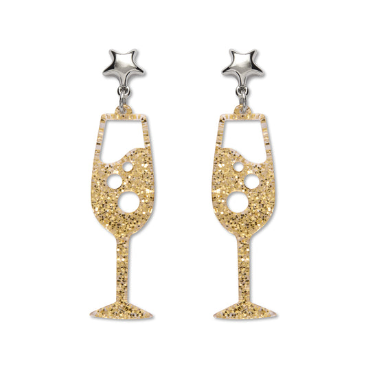 Champagne Bubbles Drop Earrings – Gold
