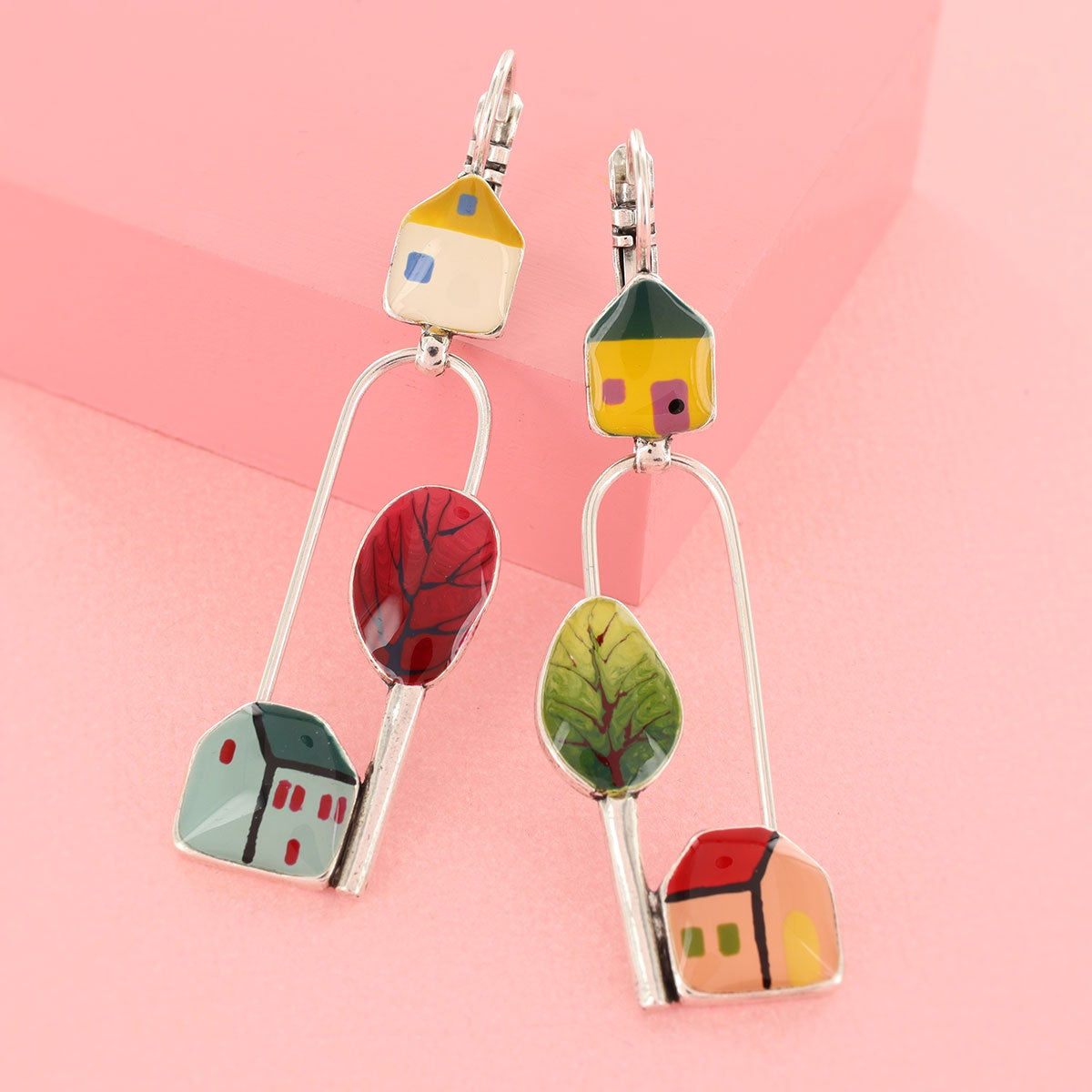 Taratata - Lever back earrings fantaisie Mon p'tit village 03715