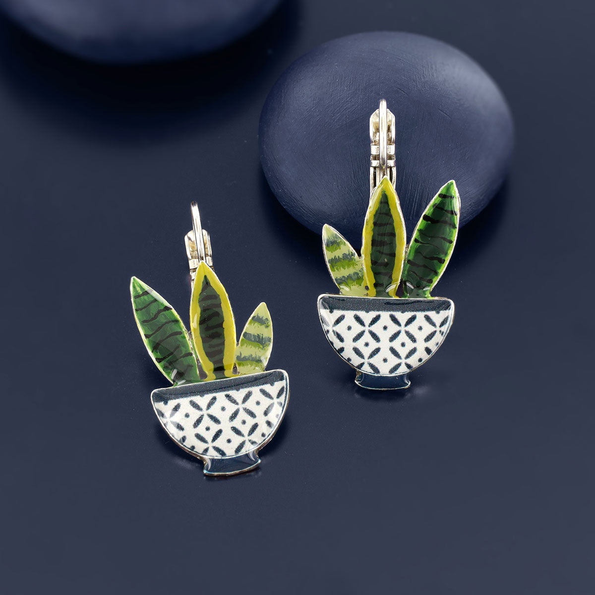 Lever back earrings fantaisie - Chicorée - 02712