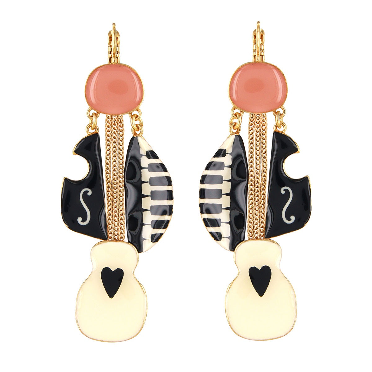 Lever back earrings fantaisie - Music - 05745