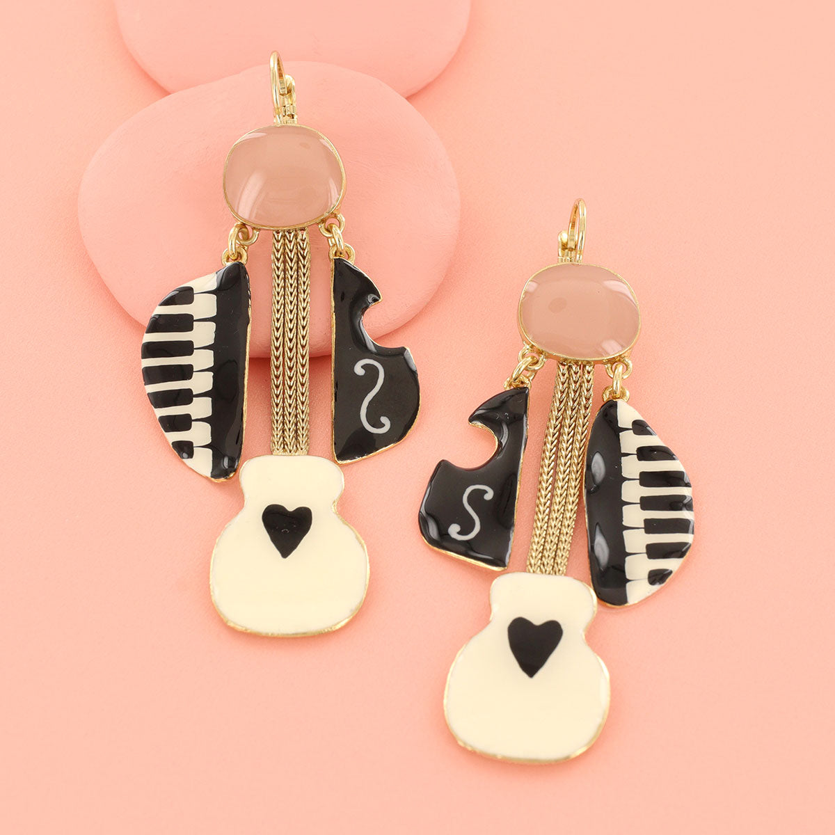 Lever back earrings fantaisie - Music - 05745