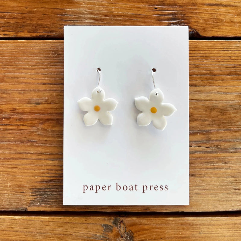 Paper Boat Press | Yellow/White Daisy Earrings