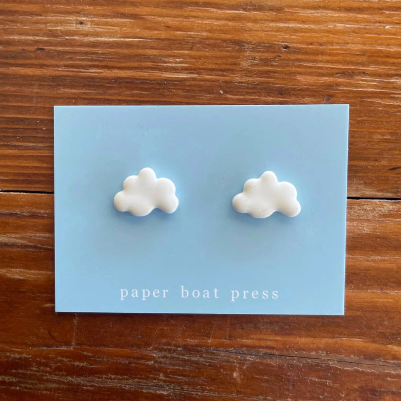 Paper Boat Press | Cloud Stud Earrings