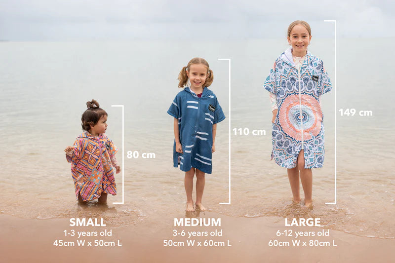 Rosy Tides - Kids Large Hooded Towel Recycled Sand Free