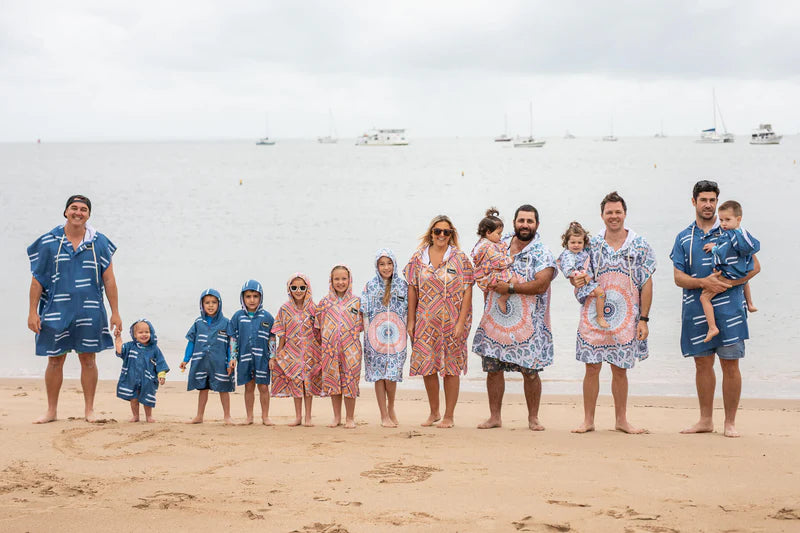 Salty Waves - Kids Medium Hooded Towel Recycled Sand Free