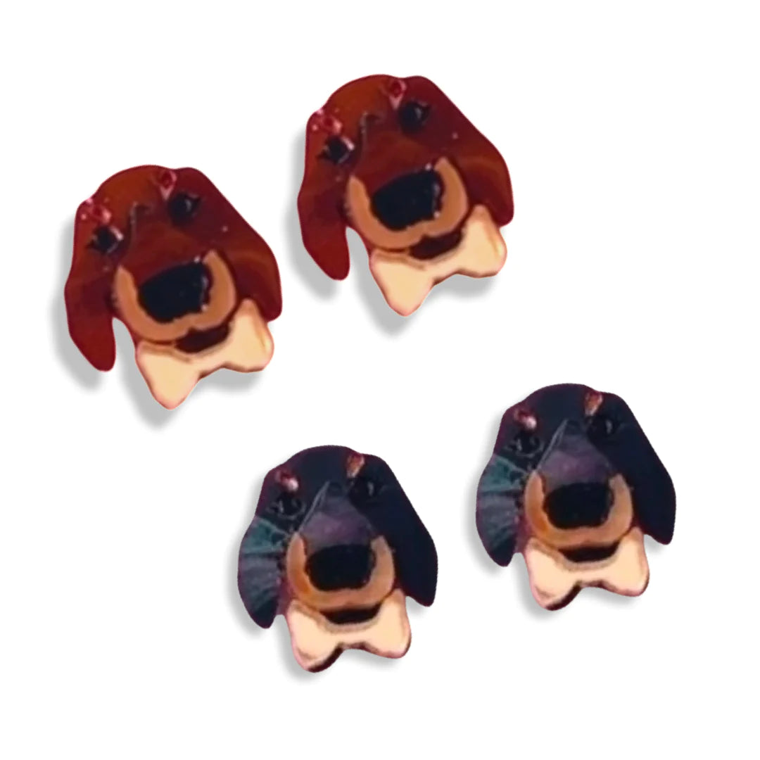 Bling Hound | Dachshund Studs - Black