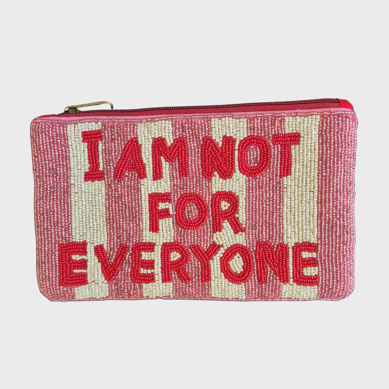 I Am Not For Everyone Beaded Purse Red/Cream