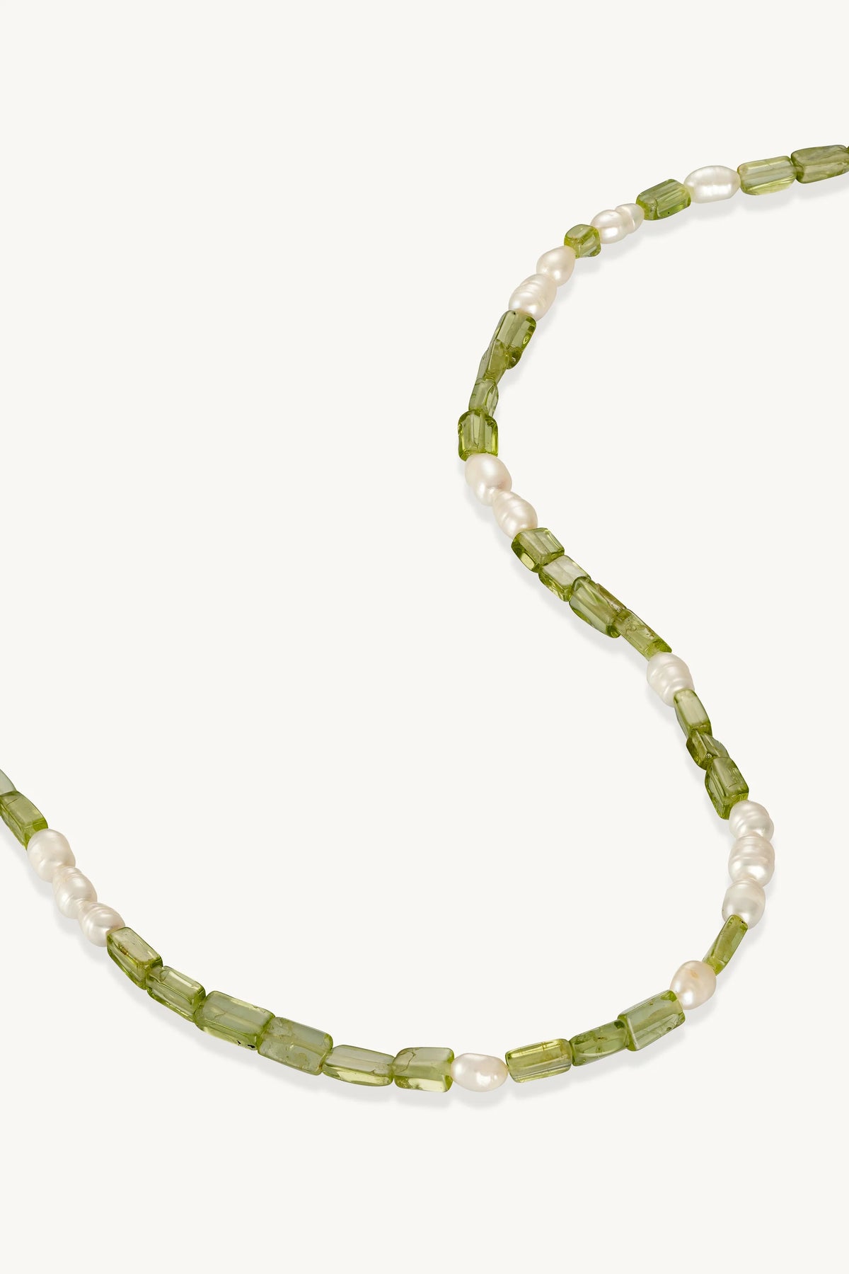Peridot & Pearl Gold Beaded Necklace