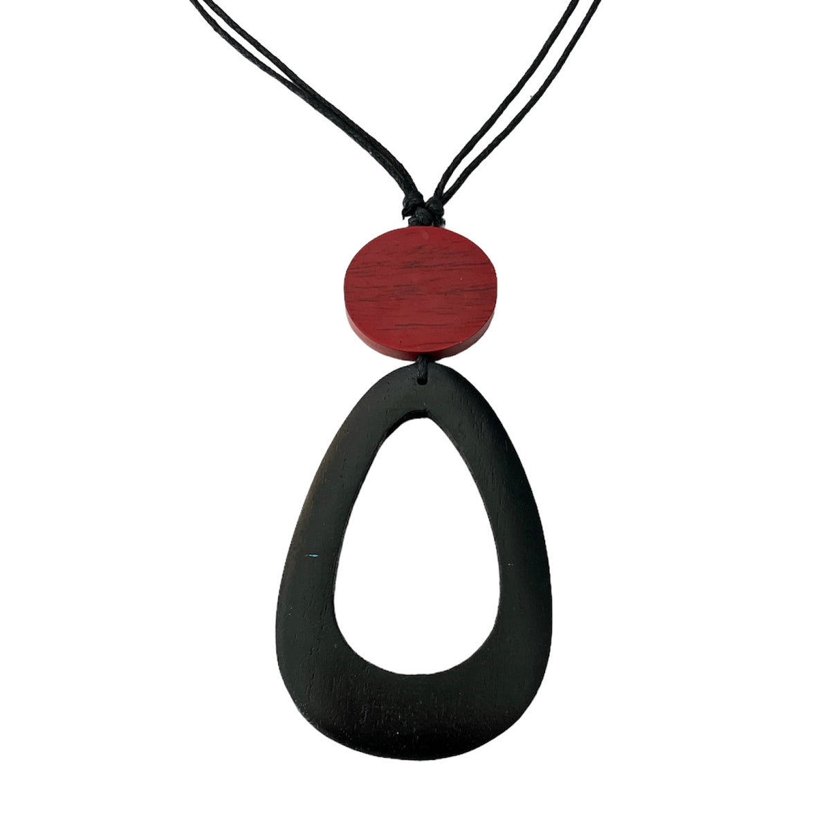 TID | Wooden Necklace - Red & Black