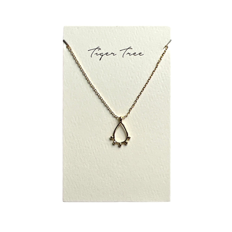 Tiger Tree | Gold Teardrop Necklace