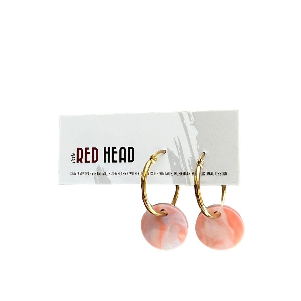 Little Red Head | Pink Disc hoop