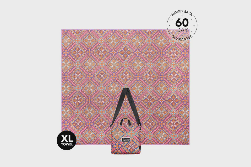 XL Rosy Tides - Recycled Sand Free Beach Blanket