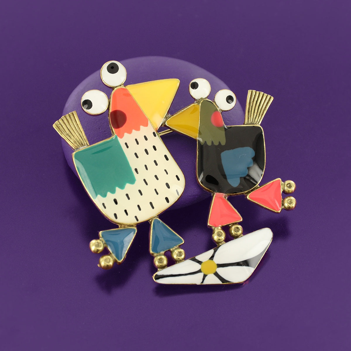 08215- Brooch fantaisie Roule ma poule
