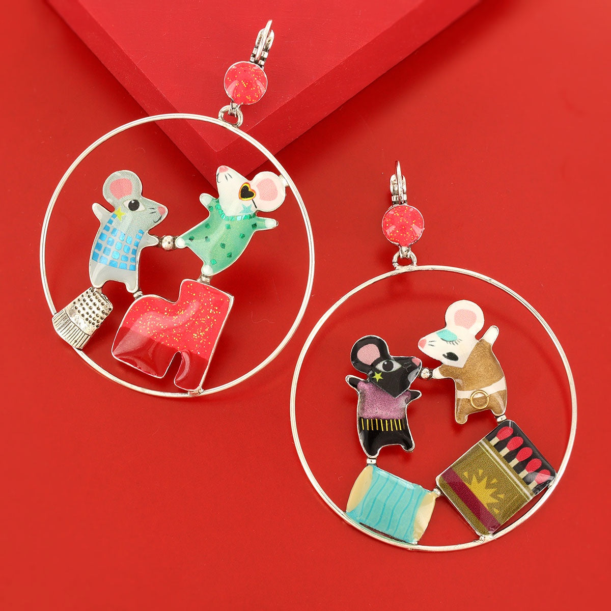 Lever back earrings fantaisie - Disco - 02714