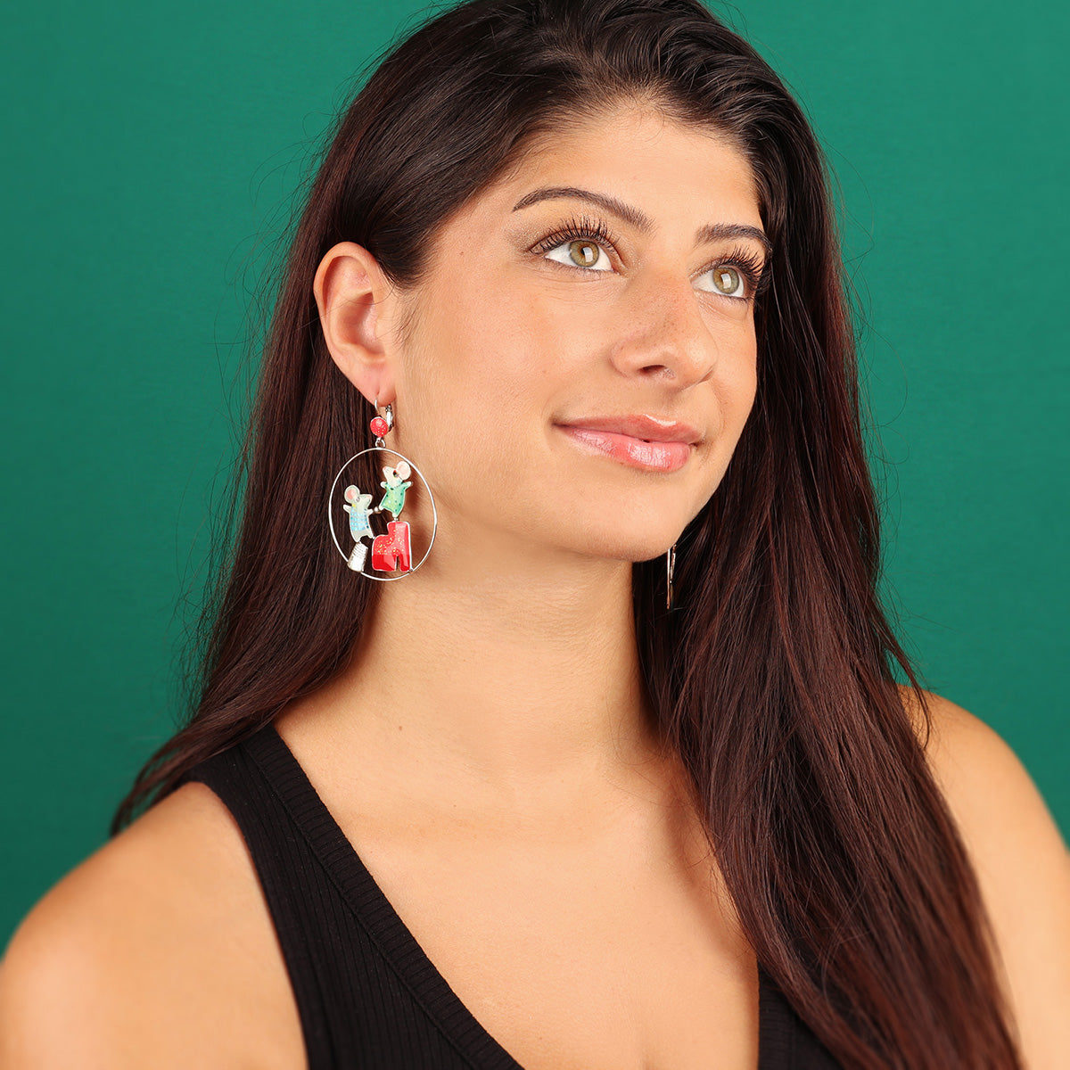 Lever back earrings fantaisie - Disco - 02714