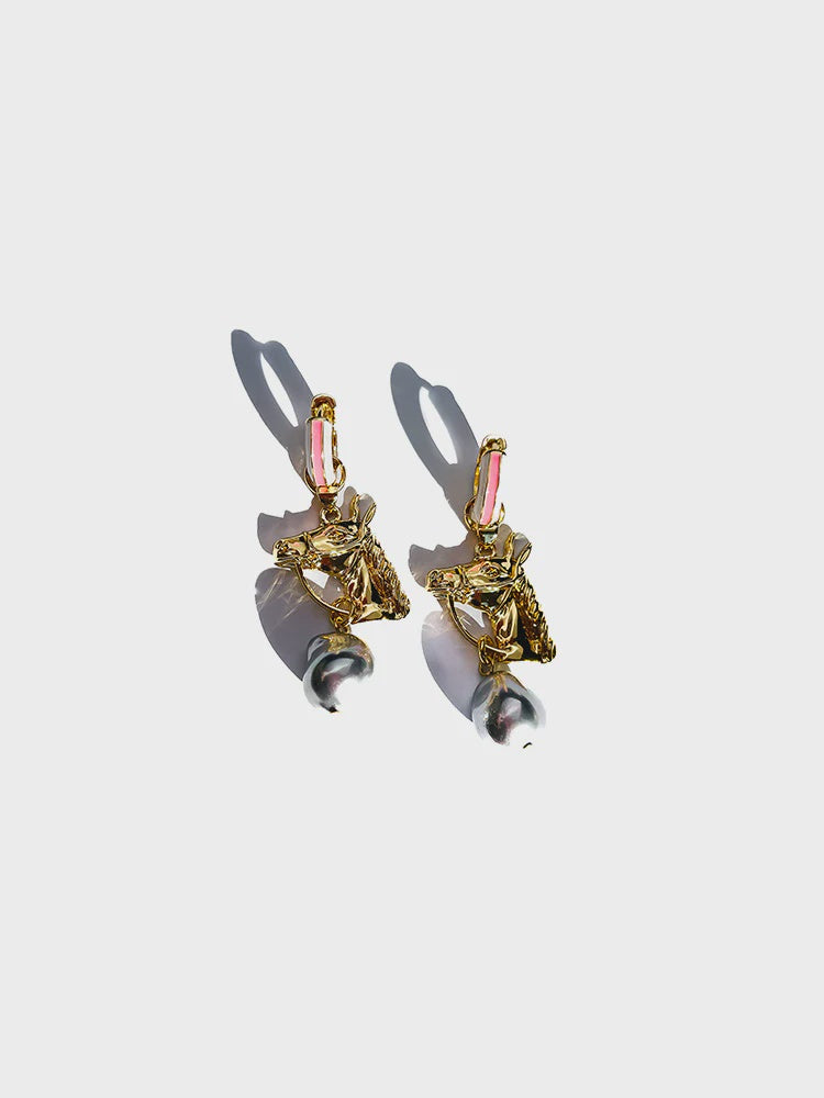 Year Of The Horse Huggie Hoop Earring