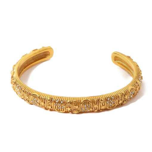 TID |  Stainless Steel Gold Textured Bangle