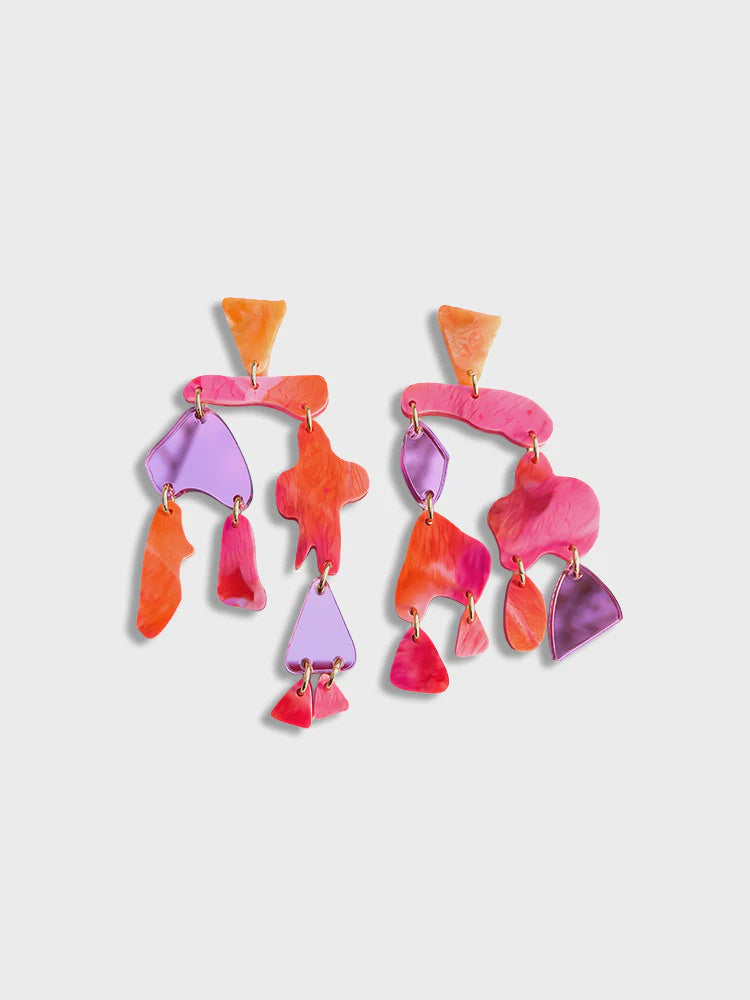 Coral Chime Pink & Orange Earring