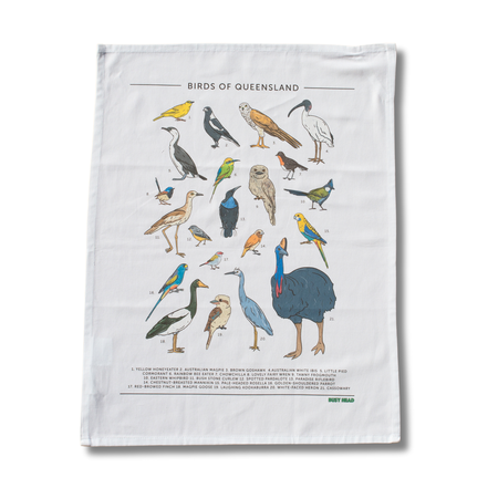 Busy Head | Birds of Queensland Tea Towel