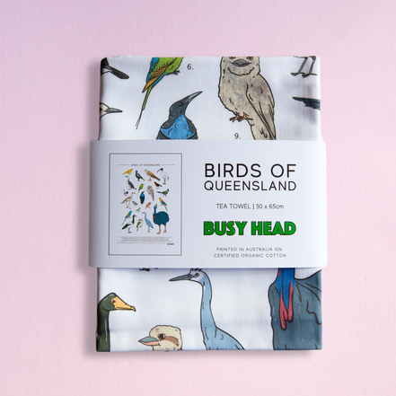 Busy Head | Birds of Queensland Tea Towel