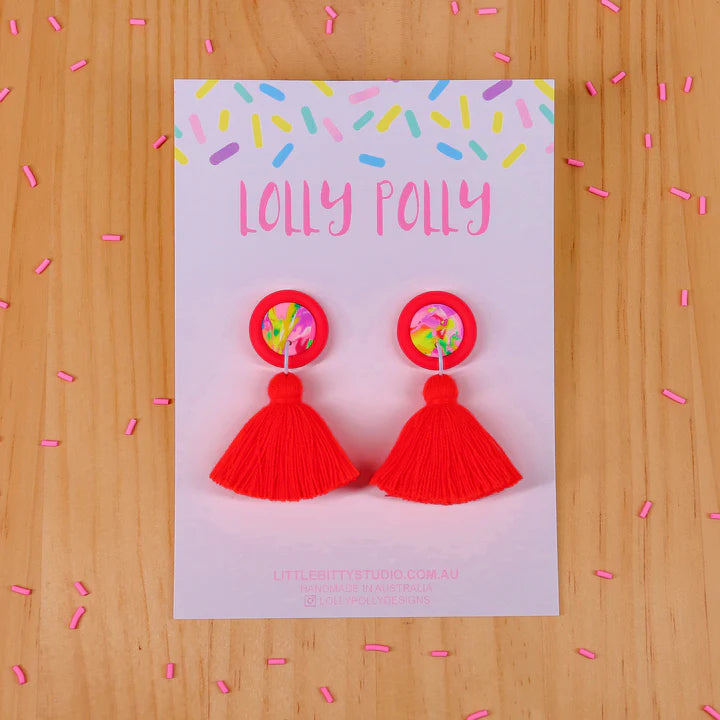 Lolly Polly | Clea Tassels - Party Mix - Orange and Pink