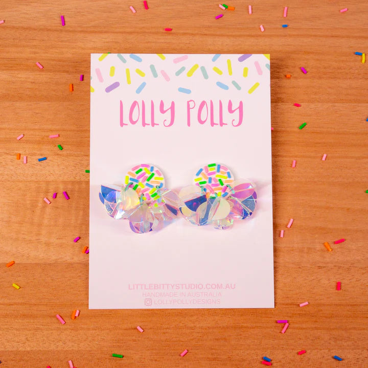 Lolly Polly |  Confetti Studs - Peppermint Pastels - Multi & Sequin Bubbles