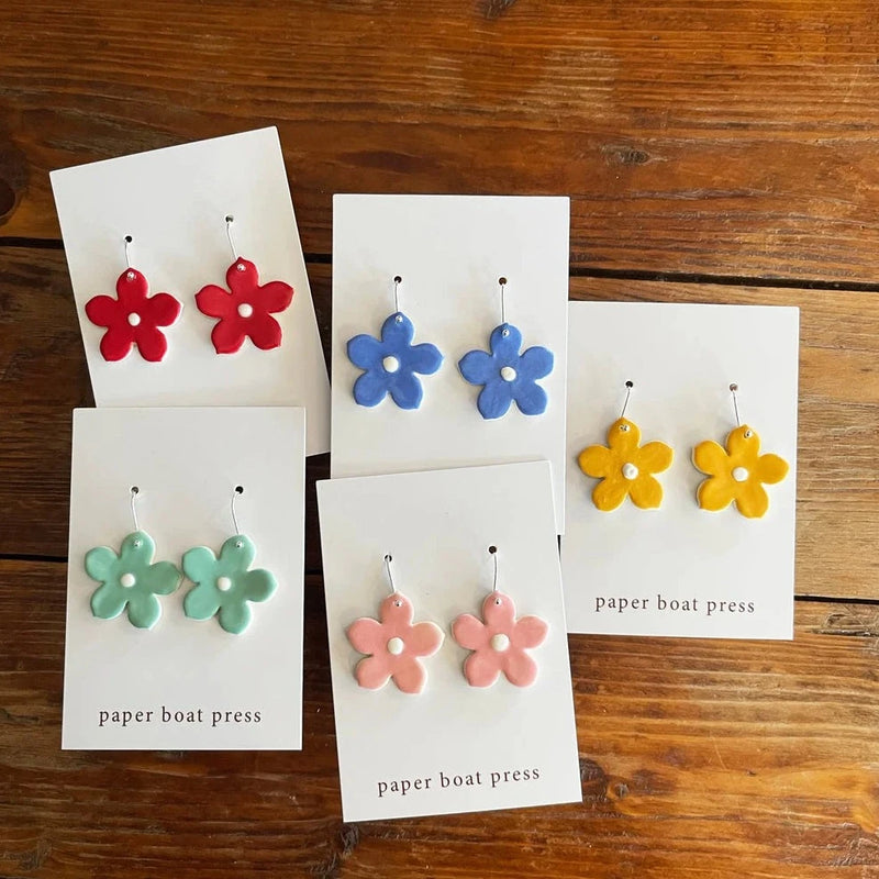 Paper Boat Press | Colourful Daisy Earrings