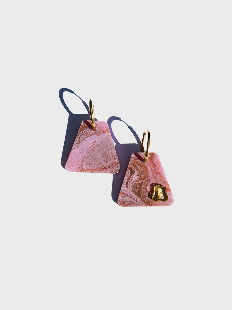Mood Lifter Midi Blush Pink & Brown Earring