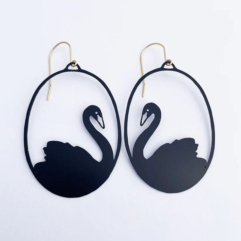 DENZ Swan Dangles | Black