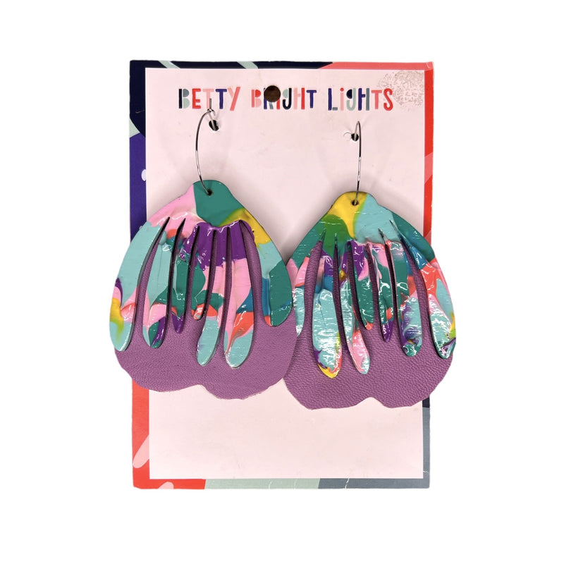 Betty Bright Lights | Mega Flower Statement Earrings - purple/multi