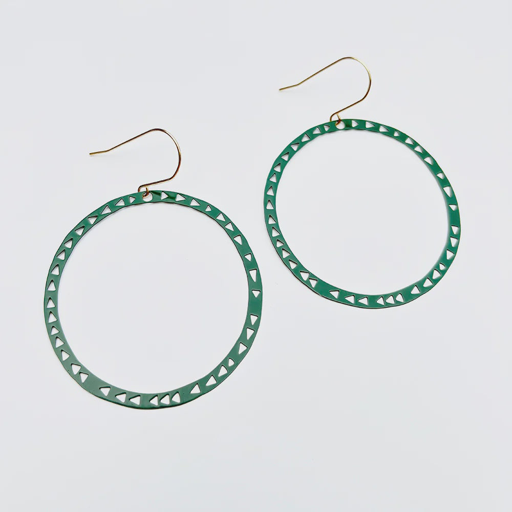 Denz | Triangle Hoop earrings in Spruce