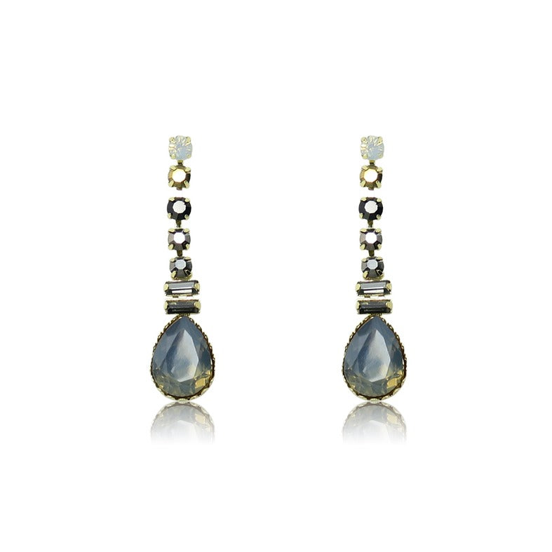 TID multi glass crystal earrings