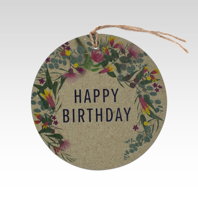 Rhicreative | Happy Birthday Australiana Wreath Gift Tag