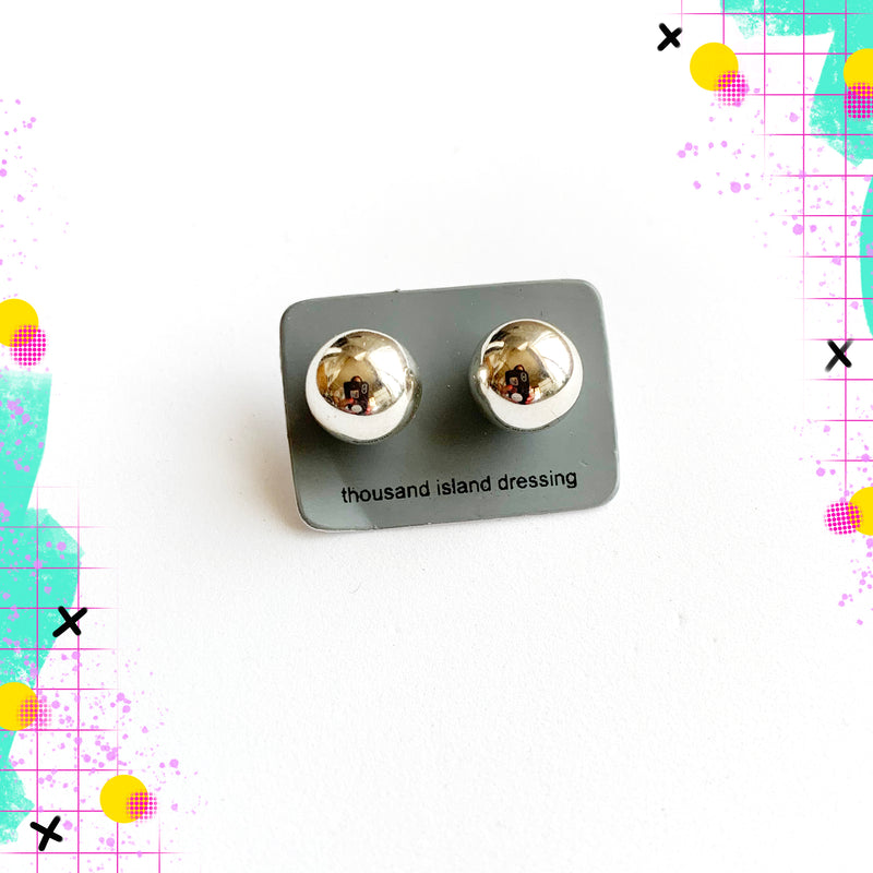 TID sterling silver ball studs - lge