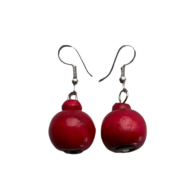 TID | Wood Round Drops - Red
