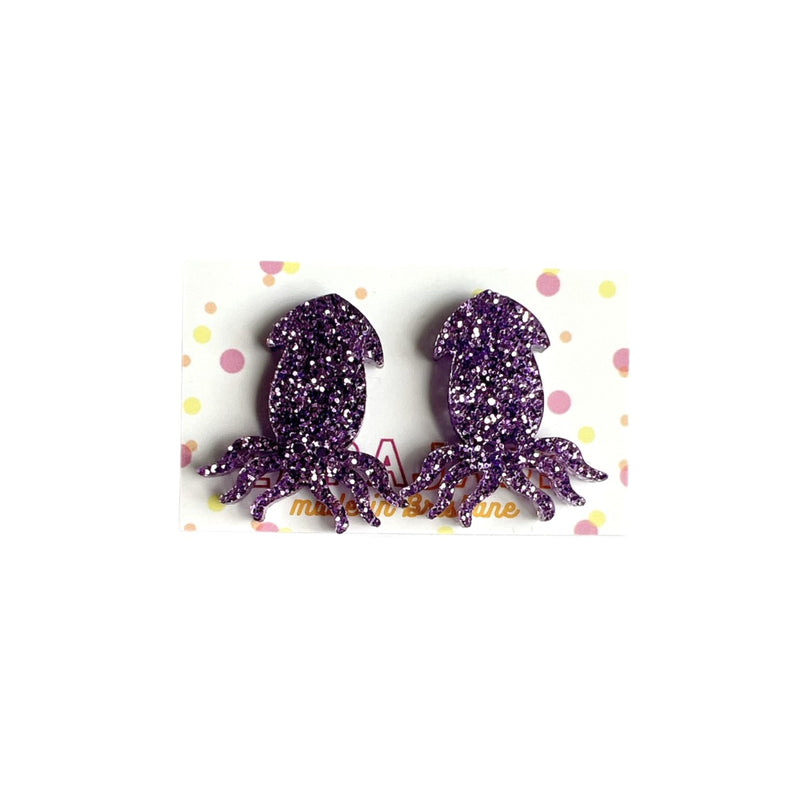 Lara Jade | Squid studs purple glitter