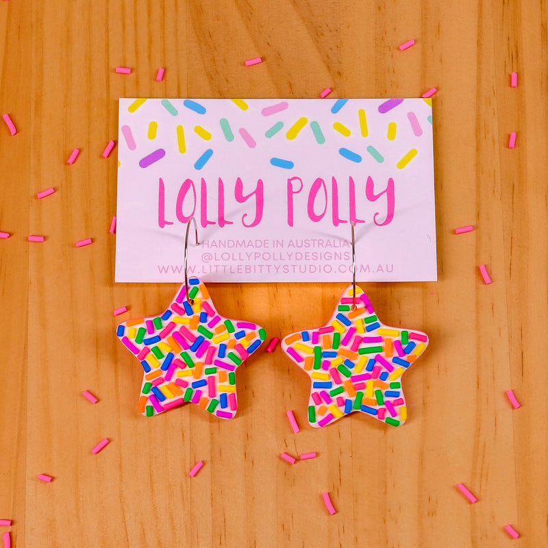 Lolly Polly | Star Hoops - Sprinkles