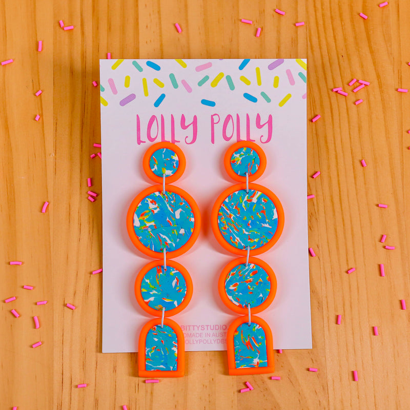 Lolly Polly | Four Tier Drops - Orange/Blue