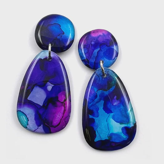 Blossom & Cat | 14 Ink + Resin Earring · Bonnie