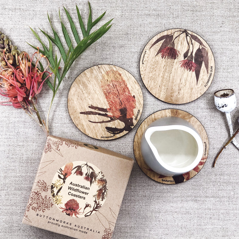 Buttonworks | Coloured Wildflower Coasters NEW